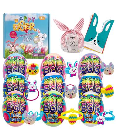 Easter Basket Stuffers-Easter Egg Bath Bombs for Kids with Surprise Inside, Easter Egg Bath Bombs for Easter Egg Hunt and Easter Basket Stuffers