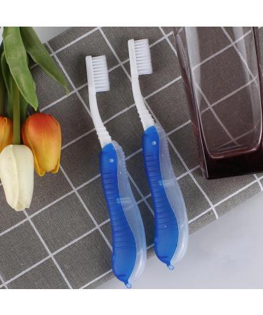 Blue Travel Toothbrush - Foldable Soft Bristles for Camping & Trips | Ergonomic Design | Compact & Portable Toothbrush 18.3cm - Buy Online on GoSupps.com