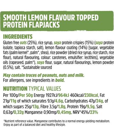 TREK High Protein Flapjack Smooth Lemon - Gluten Free Vegan Snack - 16 Bars - Buy Online on GoSupps.com