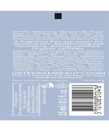 Midsona Denmark Urtekram odorless eye cream for sensitive skin dark rings and puffy eyes natural and vegan 15 ml - Buy Online on GoSupps.com