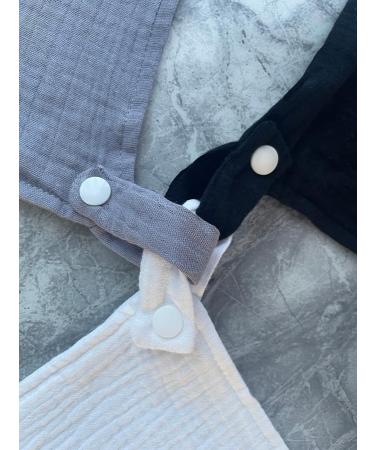 Baby Luxe 5-in-1 Mini Muslin Square Bib Toy Holder Washcloth Comforter Set (Grey/Black/White) - Buy Online on GoSupps.com