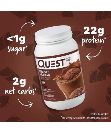 Quest Nutrition Chocolate Milkshake Protein Powder 22g Protein 1g Sugar Low Carb Gluten Free 3 Pound 43 Servings & Cookies & Cream Protein Powder 20g Protein 1g Sugar Low Carb Gluten Free - Buy Online on GoSupps.com