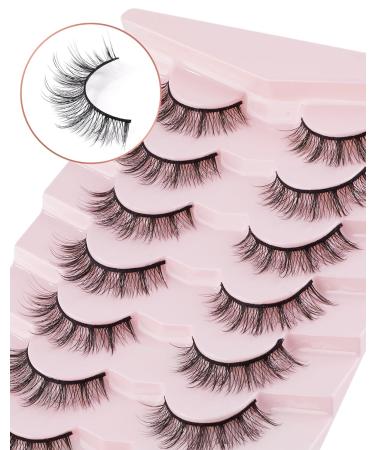 7 Pairs 3D Faux Nerz Eyelashes for Small Eyes | Short Natural Look Fake Eyelashes Pack A01 (13mm/9mm-11mm) - International Shipping Available - Buy Online on GoSupps.com