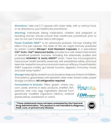 Pure Therapro Rx Power Probiotic 100B | 30 Acid Resistant Capsules - 1 Month Supply | 4 Proven Strains 100 Billion CFU | Flora Balance & Digestion | NO Refrigeration Required | Non-GMO | Zero Fillers 30 Count (Pack of 1) - Buy Online on GoSupps.com