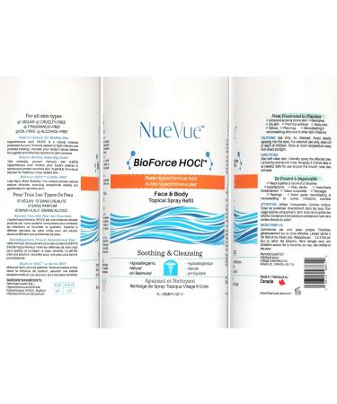 BioForce HOCl Pure Hypochlorous Acid Spray Refill for Face & Body (33 Oz) - Acne-Prone Skin & Eczema Piercing aftercare Made in Canada Gentle Skin Cleanser & Toner pH Balanced Non-comedogenic 33.8 Fl Oz (Pack of 1) - Buy Online on GoSupps.com