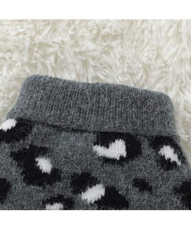 FAMKIT Dog Sweater | Leopard Pattern Puppy Knitwear | Warm Winter Clothes for Small Dogs (2-3 KG) - Gray - Buy Online on GoSupps.com