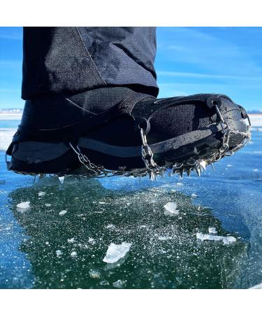 Extremus 23-Spike Ice Cleats | Stainless Steel Crampons for Men or Women | Flexible Silicone Frame | Tensioning Straps | Medium Size - Buy Online on GoSupps.com