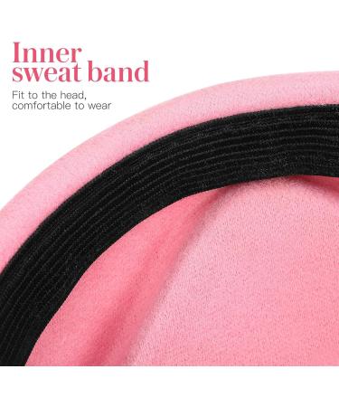 TENDYCOCO Women Stewardess Hat Felt Flight Attendant Air Hostess Hat Cosplay Costume Headwear Accessories for Halloween Party Supplies Pink One Size - Buy Online on GoSupps.com
