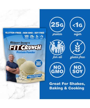 Fit Crunch Tri-Blend Whey Protein, Keto Friendly, Low Calories, High Protein, Gluten Free, Soy Free (18 Servings, Vanilla Milkshake) - Buy Online on GoSupps.com