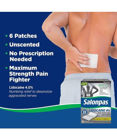 Salonpas Gel-Patch for Pain Relief 6 Count - Fast-Acting Pain Relief - Buy Online on GoSupps.com