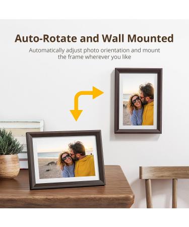 Dragon Touch 10 WiFi Digital Picture Frame - 16GB Storage - HD IPS Touch Screen Display - Auto-Rotate - Share Photos via App, Email, Cloud - Classic 10 Choco Brown - Buy Online on GoSupps.com