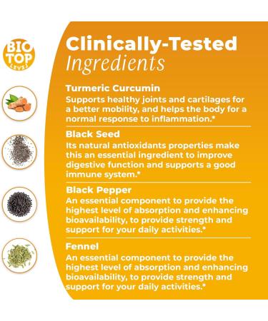 BIOTOPLEVEL Liquid Turmeric Curcumin Plus Natural Organic Black Pepper. - Buy Online on GoSupps.com