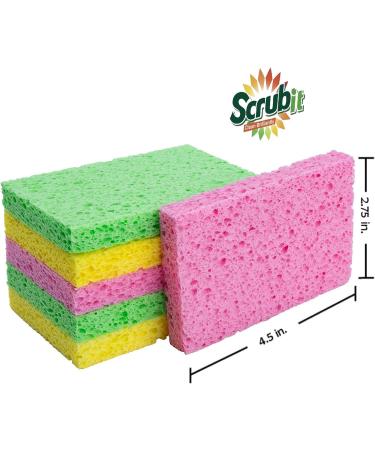SCRUBIT Cellulose Scrub Sponge - 6 Pack Kitchen Cleaning Sponges for Dishes, Pans, Pots - Dishwashing Sponge Set - Buy Online on GoSupps.com