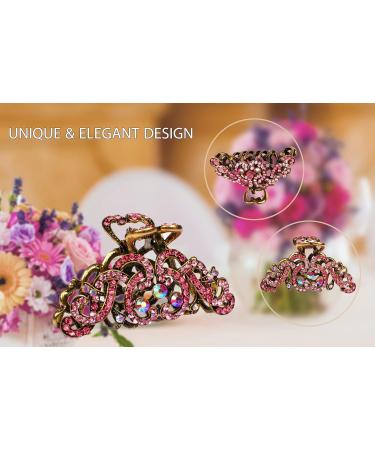 Antique Silver Plated Crystal Rhinestone Hair Claw for Thin & Thick Hair - TROTH FASHION - Buy Online on GoSupps.com