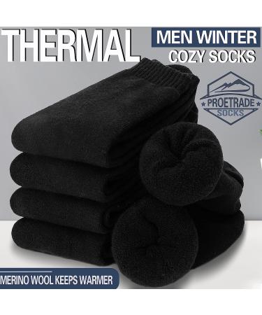 Merino Wool Hiking Socks 4 Pairs - Thermal Winter Cushioned Moisture Wicking Boot Socks for Men & Women - Black - Large - Buy Online on GoSupps.com