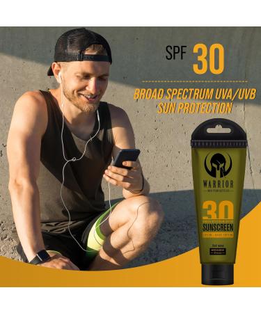 Buy Warrior Sunscreen SPF 30 Lotion - Water & Sweat Resistant TSA Compliant Biodegradable Broad Spectrum Sunscreen (3 Oz) for International Shipping - Buy Online on GoSupps.com