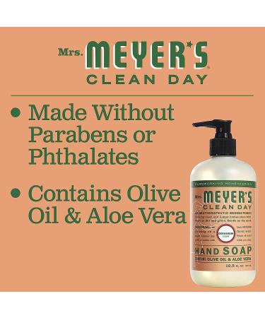 Mrs. Meyer's Geranium Hand Soap Refill - 33 fl. oz, Biodegradable Formula with Essential Oils - Buy Online on GoSupps.com