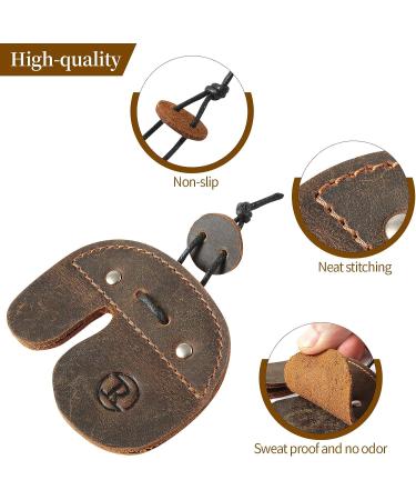 Ringsun Handmade Leather Archery Finger Tab for Recurve Bow Shooting Practice - Right Hand - Buy Online on GoSupps.com