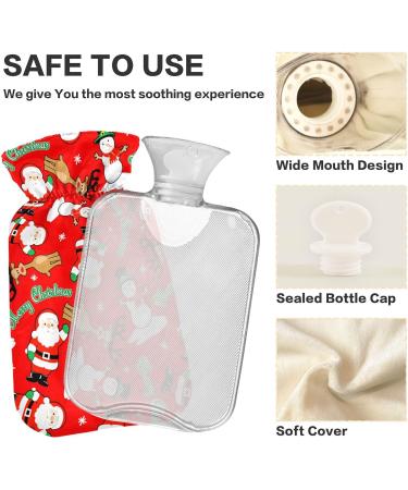 Heat Bottle 1L | Plush Warming Bag with Merry Christmas Santa Cover | Leak-Proof for Winter Sports & Outdoor Comfort - Buy Online on GoSupps.com
