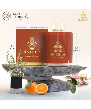 Buy NATSHA Soy Wax Candle - Long-Lasting Non-Toxic Clean Burning | Citrus Bloom & Rose - International Shipping Available - Buy Online on GoSupps.com