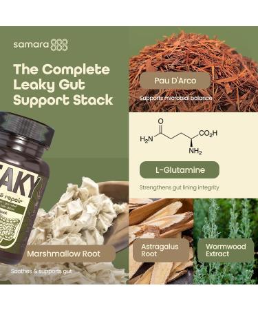 Samara 888 Leaky Gut Repair Supplement & Candida Support with Marshmallow Root Woormwood and PAU D'Arco - Liver Cleanse Detox & Repair - Supports Gas Relief for Adults - 90 Vegan Capsules - Buy Online on GoSupps.com