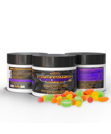 Urbalabs Glucosamine Joint Support Gummies Super Supplement Plus Vitamin E for Occasional Discomfort Relief for Back Knees & Hands Joint Health & Flexibility