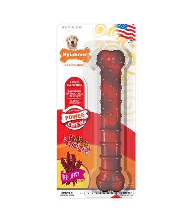 Structured nylabone dura chew beef-jerky-power-chew-chewing bones for extremely heavy chewing dogs-large-for dogs up to 23 kg multi-colored L