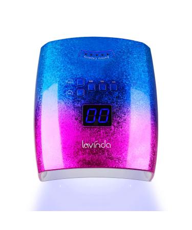 Lavinda UV LED Nail Lamp, Professional 48W Rechargeable Nail Lamp Cordless Wireless Nail Dryer with Removable Metal Bottom, Large Space Nail Curing Light for Acrylic Gel Nails Multicolor