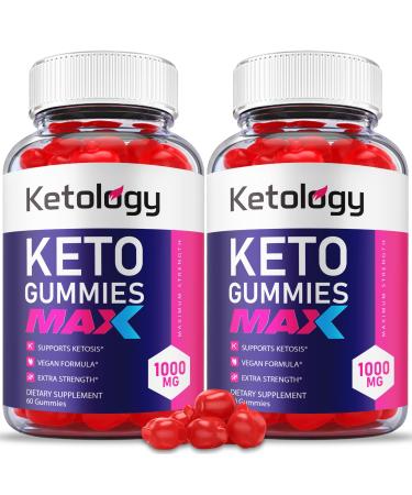 (2 Pack) Ketology Keto Gummies Max Strength Vegan Ketology Keto ACV Gummies Keytology Keto ACV Apple Cider Vinegar Vitamin B12 Ketology Keto Gummies Advanced Weight Shark Loss Tank (120 Gummies)
