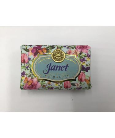 Janet - Gift Soap Bar For Her Birthday Rose Scent Mum Grandmother Cleanser Lather Present Girl