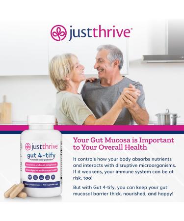 Just Thrive Gut 4-tify - Gut Health Supplements for Women and Men - Anti Bloat 90 Vegetable Capsules - Buy Online on GoSupps.com
