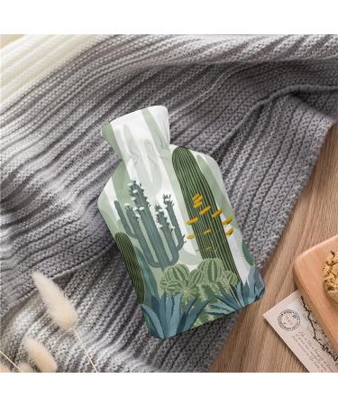 Hot Water Bottle with Lid - Cactus Forest Rubber Bag for Pain Relief Cramps & Foot Warmer | Hot & Cold Therapy - Buy Online on GoSupps.com