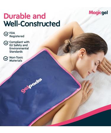 Magic Gel Cooling Pad for Injuries - 38x28 cm Cold Therapy Compress | Pain Relief Cool Pack | 1-Pack Fridge Package - Buy Online on GoSupps.com