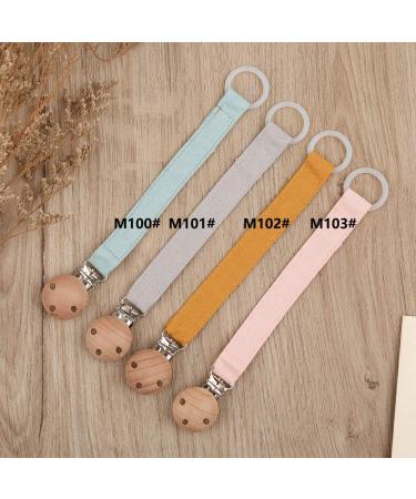 OKwife Natural Wooden Pacifier Clips | Baby Pacifier Holders Made of Cotton & Linen | International Shipping Available - Buy Online on GoSupps.com