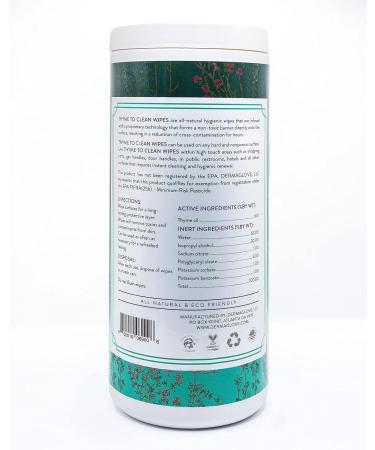 THYME TO CLEAN by DERMAGLOVE - All-Natural Hygienic Wipes for Hard Surfaces | Plant-Based Anti-Cross-Contamination | 35 ct | International Shipping Available - Buy Online on GoSupps.com