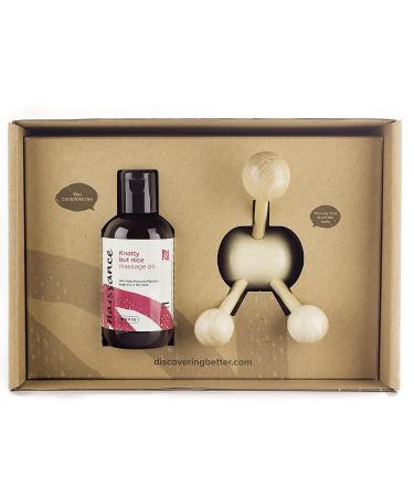 Naissance Knotty But Nice - Sensual Massage Oil & Wooden Massage Gift Set | Romantic Gift for Couples - Perfect for Every Occasion - Buy Online on GoSupps.com