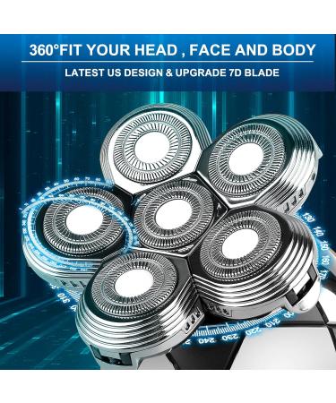 2024 Ultimate Head Shaver for Bald Men - IPX7 Waterproof Cordless Electric Razor 6D Rotary Grooming Kit with Clippers & Nose Trimmer - Buy Online on GoSupps.com