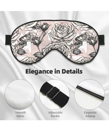 Unisex Blackout Sleep Eye Mask - Adjustable Buckle - Perfect for Travel Yoga Office & Naps - Background Roses Design - Buy Online on GoSupps.com