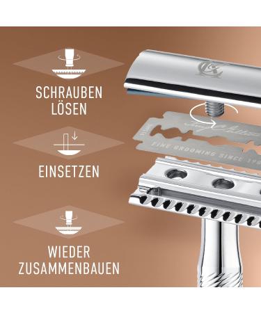 King C. Gillette Safety Razor & 5 Durable Blades - Perfect Gift for Men | Premium Wet Shaving Experience - Buy Online on GoSupps.com