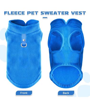 PETCARE Blue XL Small Dog Sweater - Fleece Vest with Leash O-Ring for Small Dogs & Cats - Winter Warm Pet Pullover Coat for Chihuahua & Shih Tzu - Puppy Clothes & Costume (17-28 lbs) - Buy Online on GoSupps.com