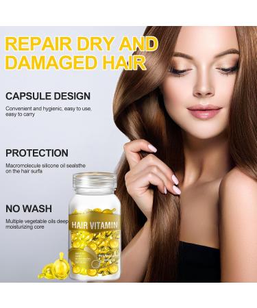 ACAREY Capsule Hair Vitamins Oil Moisturizing AntiFrizz Hair Damage Repair Essential Hair Oil for Healthy Hair Growth Gold - Buy Online on GoSupps.com