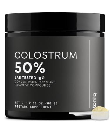 Ultra High Strength Bovine Colostrum Powder - 50% IgG - 2,000mg per Serving - Third Party Tested for Potency - Supports Immune Gut and Skin Health - 30 Servings -Premium Bovine Colostrum Supplement 2.11 Ounce (Pack of 1)