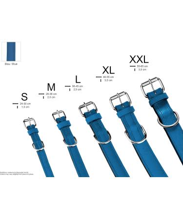 Premium Leather Dog Collar with Sniffing Fans - Padded & Robust for Small Medium Large Dogs (M: 28-36cm Blue) - Buy Online on GoSupps.com
