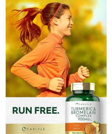 Carlyle Turmeric and Bromelain Supplement 900mg - 180 Capsules | Curcumin Complex, Non-GMO, Gluten Free - Buy Online on GoSupps.com