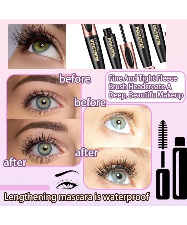 2 Pack Fiber Lash Mascara Lengthening Thick Waterproof Black Mascara Long Lasting Smudge-proof Clear Tube Mascara All Day Exquisitely Full - Buy Online on GoSupps.com