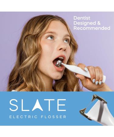 Slate Electric Flosser Starter Kit - 3-in-1 Ergonomic Flosser with Reusable Heads Non-Toxic Dental Floss & Advanced Oral Care Tools - Buy Online on GoSupps.com
