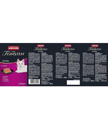 Animonda Vom Feinsten Kitten Wet Food - Lamb 6 x 100g | Premium Nutrition for Growing Cats - Buy Online on GoSupps.com