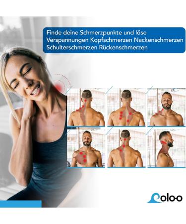 Coloo Neck Massage Set - Ultimate Neck & Shoulder Relaxation | Naked Pillow Neck Stretcher & Trigger Point Therapy for Pain Relief | Headache Shoulder & Back Pain | Cyan & Black - Buy Online on GoSupps.com