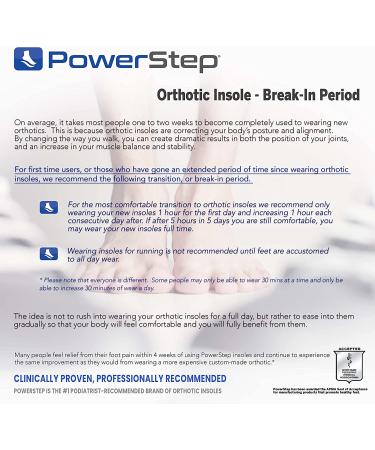 PowerStep Original Insoles - Arch Pain Relief Orthotics for Men & Women - Plantar Fasciitis Support - Sizes Men's 7-7.5 / Women's 9-9.5 - Buy Online on GoSupps.com