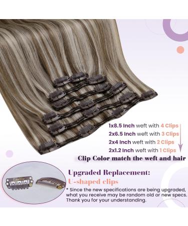Buy Laavoo Clip-in Extensions - Real Brown & Platinum Blonde Hair 45cm 105g 7 Pieces - Perfect for E-commerce Shipping! - Buy Online on GoSupps.com